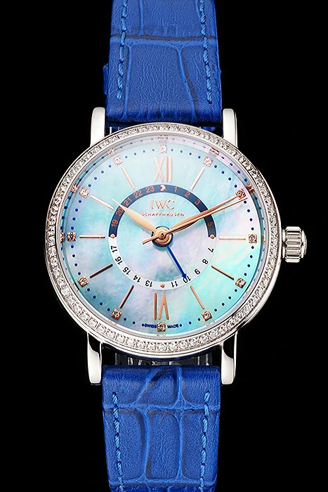IWC Portofino Day And Night Pearl Dial Stainless Steel Case Blue Leather Strap new122443
