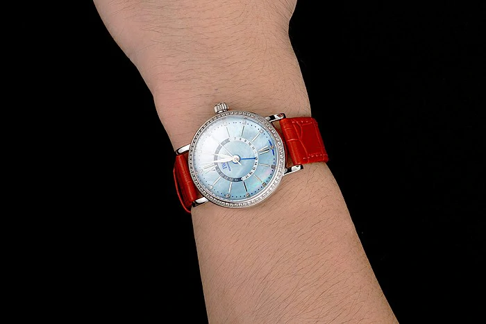 IWC Portofino Day And Night Pearl Dial Stainless Steel Case Red Leather Strap new122444