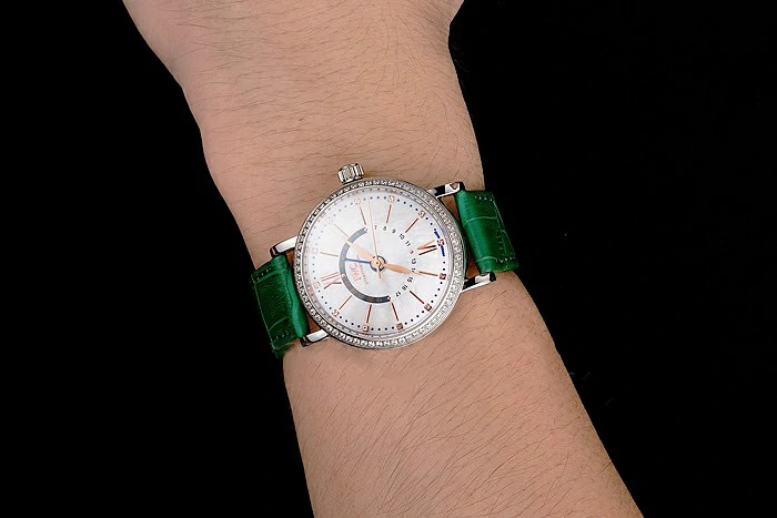 IWC Portofino Day And Night White Dial Stainless Steel Case Green Leather Strap new122447