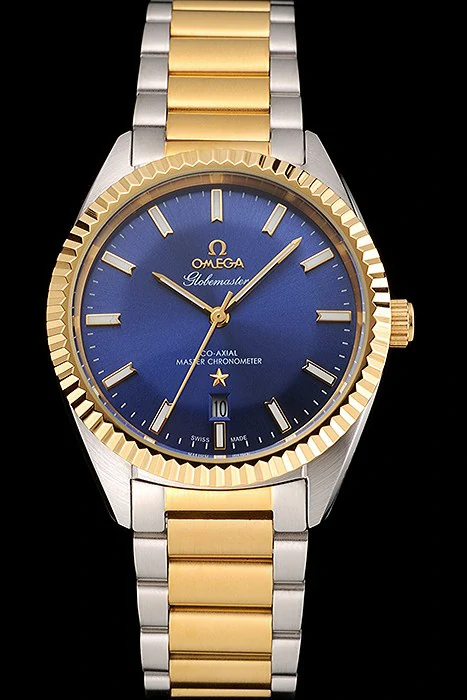 Omega Globemaster Blue Dial Stainless Steel Case Gold Bezel Two Tone Bracelet new122450