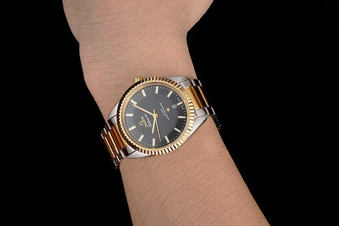 Omega Globemaster Black Dial Stainless Steel Case Gold Bezel Two Tone Bracelet new122452