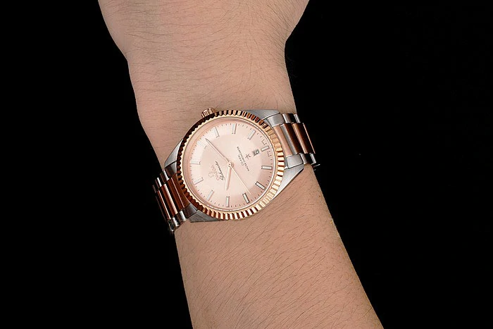 Omega Globemaster Rose Gold Dial Stainless Steel Case Rose Gold Bezel Two Tone Bracelet new122456