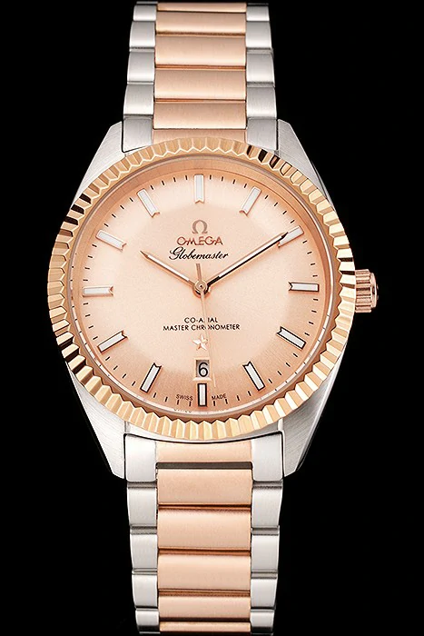 Omega Globemaster Rose Gold Dial Stainless Steel Case Rose Gold Bezel Two Tone Bracelet new122456