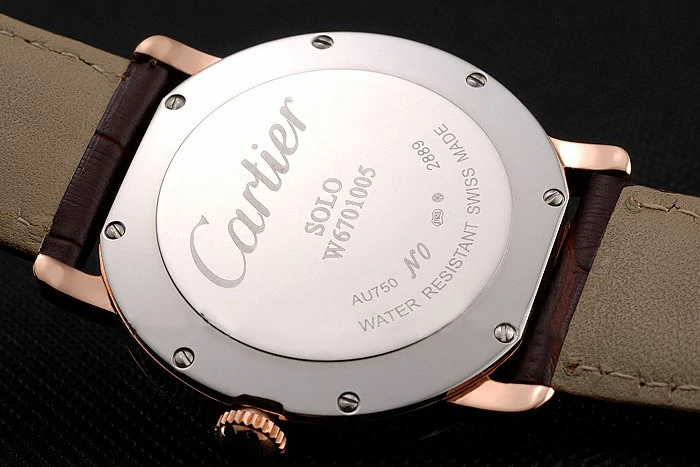 Cartier Ronde Solo Brown Dial Rose Gold Case Brown Leather Strap new122581