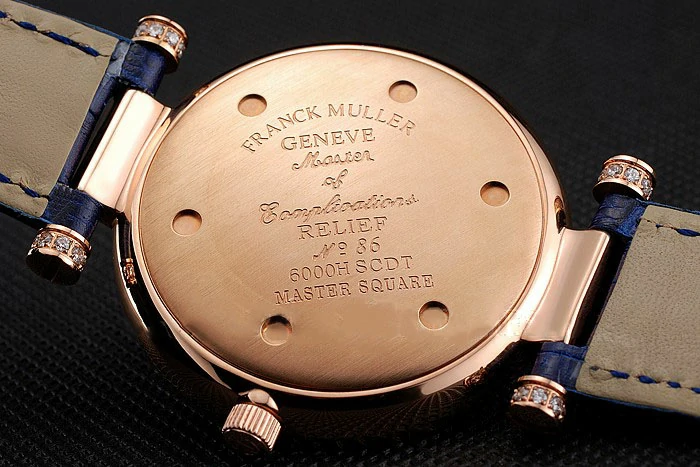 Franck Muller Double Mistery 4 Saisons White Dial Rose Gold Case Blue Leather Strap new122588