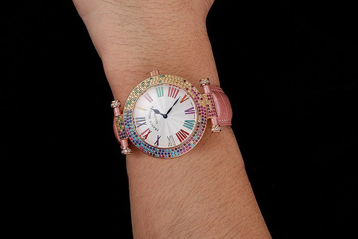 Franck Muller Double Mistery 4 Saisons White Dial Rose Gold Case Light Pink Leather Strap new122589