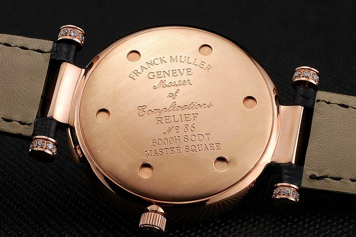 Franck Muller Double Mistery 4 Saisons Black Dial Rose Gold Case Black Leather Strap new122590