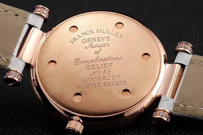 Franck Muller Double Mistery 4 Saisons White Dial Rose Gold Case White Leather Strap new122594