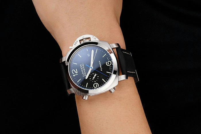 Panerai Luminor 1950 3 Days Chrono Flyback Black Dial Stainless Steel Case Black Leather Strap new122724