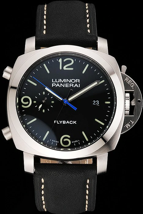 Panerai Luminor 1950 3 Days Chrono Flyback Black Dial Stainless Steel Case Black Leather Strap new122724