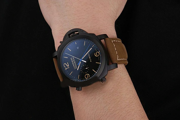 Panerai Luminor 1950 3 Days Chrono Flyback Black Dial Black Case Brown Leather Strap new122726