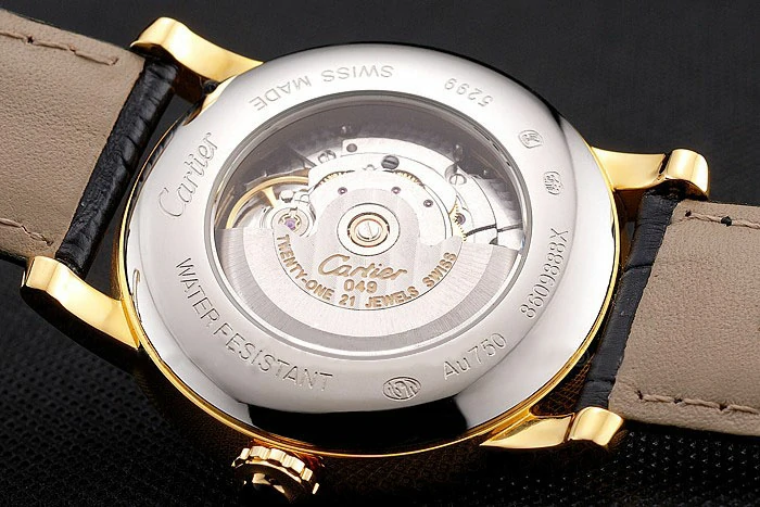 Cartier Rotonde Annual Calendar White Dial Gold Case Black Leather Strap new122740