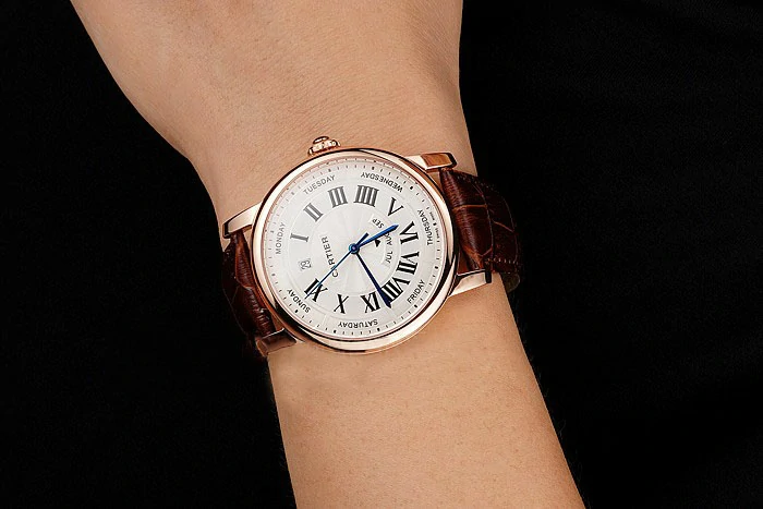 Cartier Rotonde Annual Calendar White Dial Rose Gold Case Brown Leather Strap new122743