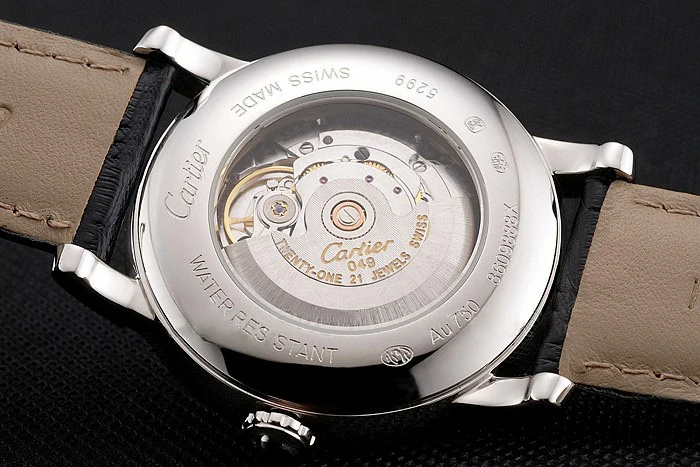 Cartier Rotonde Annual Calendar White Dial Stainless Steel Case Black Leather Strap new122745