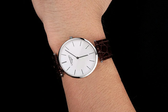 Longines Grande Classique White Dial Stainless Steel Case Brown Leather Strap new122747