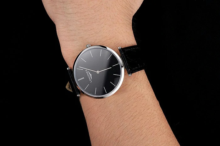 Longines Grande Classique Black Dial Stainless Steel Case Black Leather Strap new122750