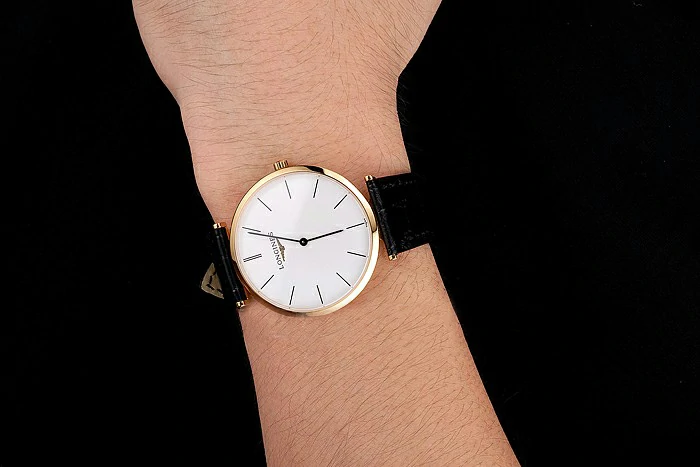 Longines Grande Classique White Dial Gold Case Black Leather Strap new122752