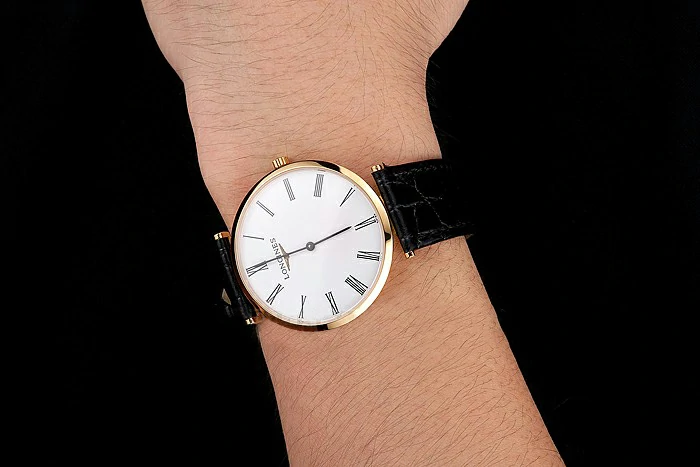 Longines Grande Classique White Dial Roman Numerals Gold Case Black Leather Strap new122754
