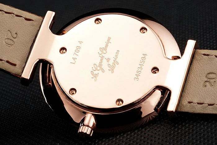 Longines Grande Classique White Dial Roman Numerals Rose Gold Case Brown Leather Strap new122757