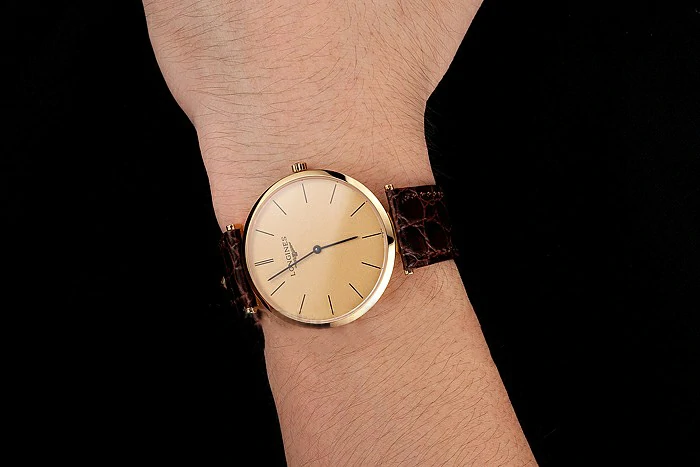 Longines Grande Classique Gold Dial Gold Case Brown Leather Strap new122759