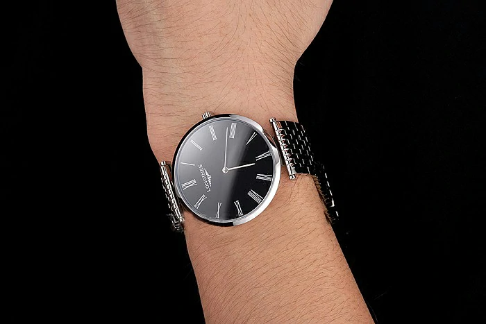 Longines Grande Classique Black Dial Roman Numerals Stainless Steel Case And Bracelet new122765
