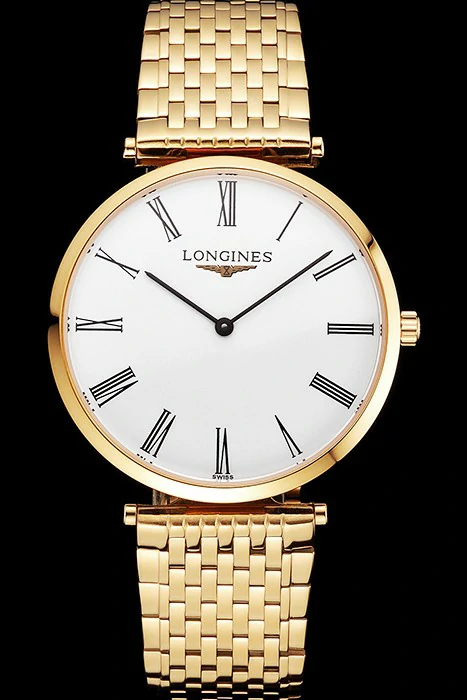 Longines Grande Classique White Dial Roman Numerals Gold Case And Bracelet new122771