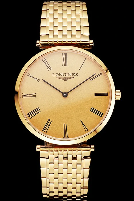 Longines Grande Classique Gold Dial Roman Numerals Gold Case And Bracelet new122773