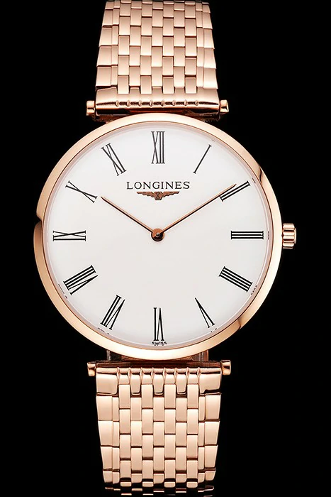 Longines Grande Classique White Dial Roman Numerals Rose Gold Case And Bracelet new122776