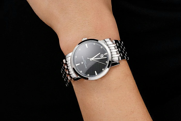 Vacheron Constantin Fine Black Dial Stainless Steel Case And Bracelet new122784
