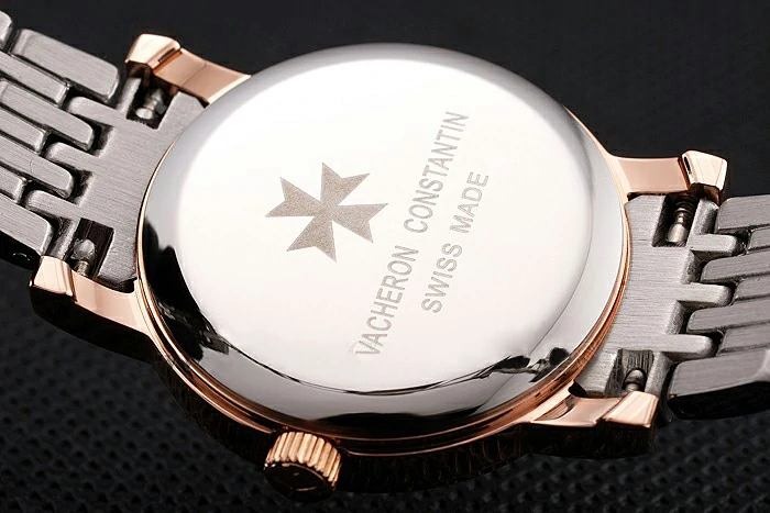Vacheron Constantin Fine Black Dial With Diamonds Rose Gold Case Two Tone Bracelet new122789