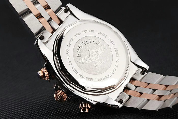 Breitling Chronomat Quartz Pearl Dial Rose Gold Bezel Stainless Steel Case Two Tone Bracelet new122883