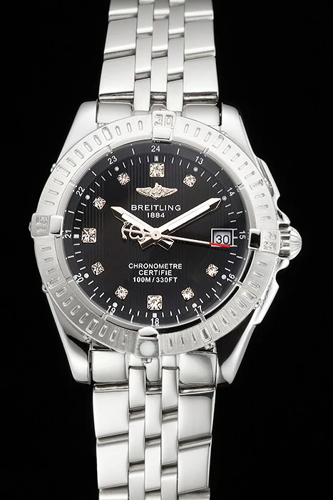 Breitling Colt Lady Black Dial Diamond Hour Marks Stainless Stees Case And Bracelet new122888