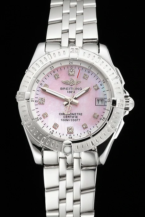 Breitling Colt Lady Pink Dial Diamond Hour Marks Stainless Steel Case And Bracelet new122891