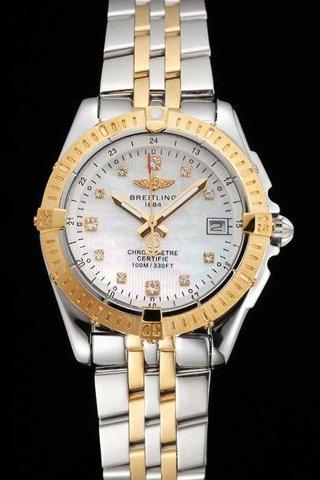 Breitling Colt Lady Pearl Dial Diamond Hour Marks Gold Bezel Stainless Steel Case Two Tone Bracelet new122893