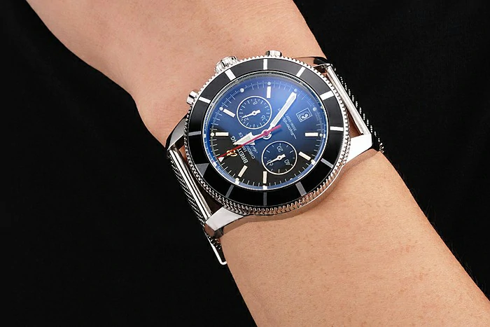 Breitling Superocean Heritage Chronographe 44 Black Dial And Bezel Stainless Steel Case And Bracelet new122897