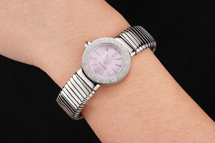 Bvlgari Bvlgari Light Pink Dial Stainless Steel Case And Tubogas Bracelet new122901