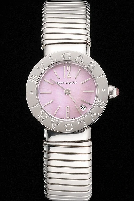 Bvlgari Bvlgari Light Pink Dial Stainless Steel Case And Tubogas Bracelet new122901