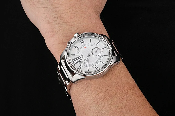 Cartier Calibre De Cartier Small Seconds White Dial Stainless Steel Case And Bracelet new122913