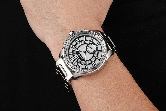 Cartier Calibre De Cartier Small Seconds Black And White Dial Stainless Steel Case And Bracelet new122914