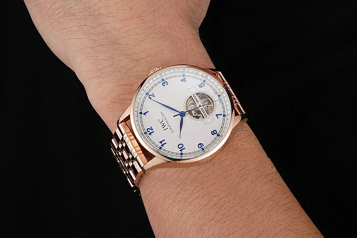 IWC Portugieser Tourbillon White Dial Blue Numerals Rose Gold Case And Bracelet new122940