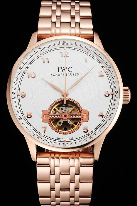 IWC Portugieser Tourbillon White Dial Rose Gold Numerals Rose Gold Case And Bracelet new122941