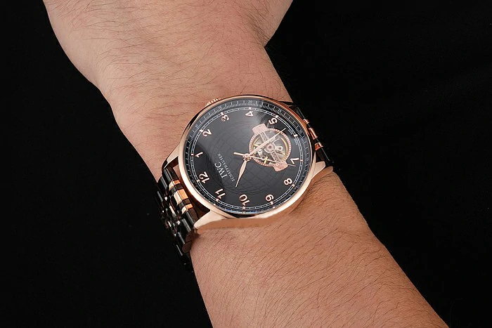 IWC Portugieser Tourbillon Black Dial Rose Gold Numerals Rose3 Gold Case Two Tone Black Rose Gold Bracelet new122943