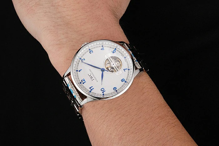 IWC Portugieser Tourbillon White Dial Blue Numerals Stainless Steel Case Two Tone Blue Steel Numerals new122944