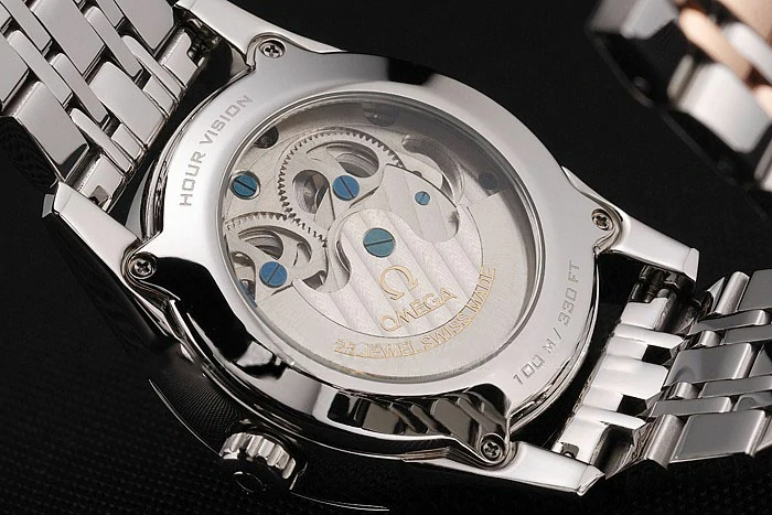 Omega De Ville Moonphase Tourbillon White Dial Stainless Steel Case Two Tone Steel Rose Gold Bracelet new122945