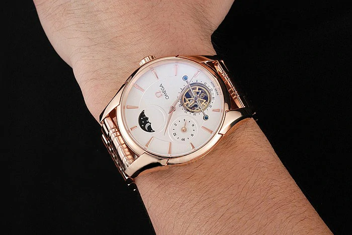 Omega De Ville Moonphase Tourbillon White Dial Rose Gold Case And Bracelet new122947