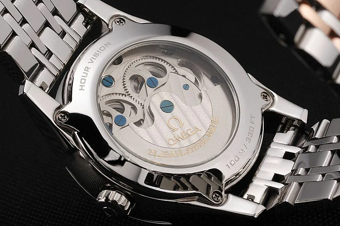 Omega De Ville Moonphase Tourbillon Black Dial Stainless Steel Case Two Tone Black Steel Bracelet new122948