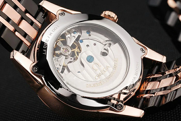 Omega De Ville Moonphase Tourbillon Black Dial Rose Gold Case Two Tone Rose Gold Black Bracelet new122950