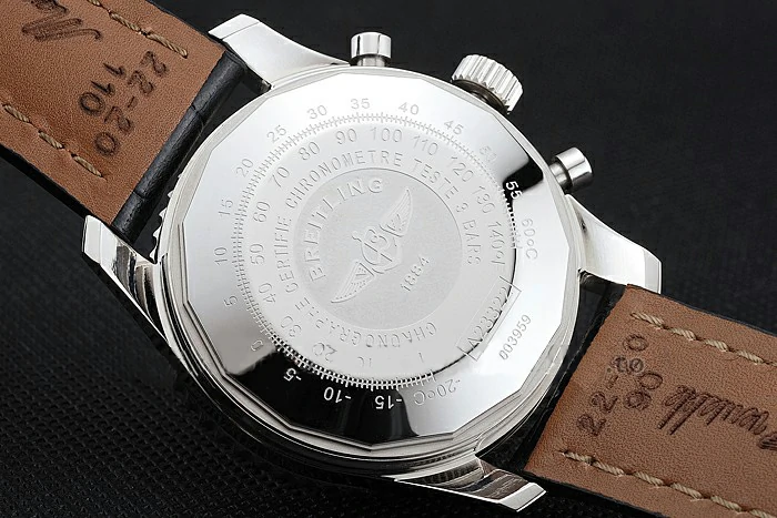 Breitling Navitimer Cosmonaute Black Dial Stainless Steel Case Black Leather Strap new122973