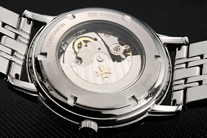 Vacheron Constantin Tourbillon White Dial Blue Numerals Stainless Steel Case Two Tone Steel Blue Bracelet new123009
