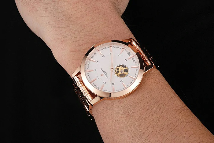 Vacheron Constantin Tourbillon White Dial Rose Gold Case And Bracelet new123011